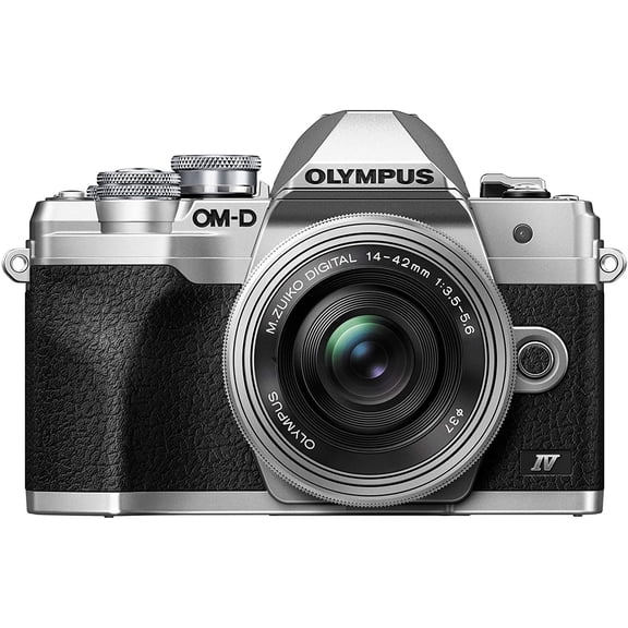 Olympus E-M10 Mark IV Digital Camera (Silver) with M.Zuiko Digital ED14-42mm Lens