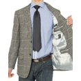 thumbnail image 6 of Mens Charcoal Plaid Modern Fit Blazer Luciano Natazzi 2, 6 of 6