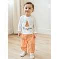 thumbnail image 4 of Miaouyo Toddler Baby Boys Halloween Fall Outfits 3 6 12 18 24 Months 2T 3T O Neck Pumpkin Embroidery Tops Plaid Pants Clothing Sets, 4 of 9