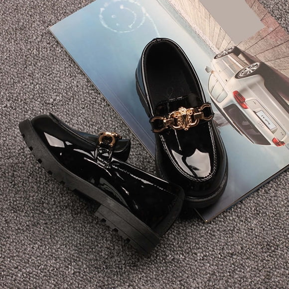 Pisexur Toddler Shoes,Kids Shoes,Baby Sandals,Kids Slippers Girls' Leather Shoes With Soft Soles Princess Shoes British Style Student Performance Shoe Trend Black,4 Years