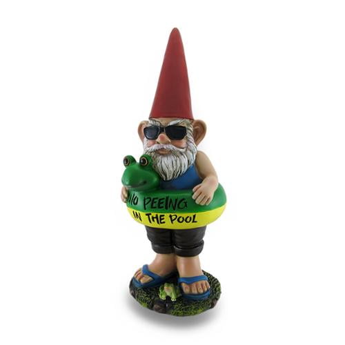 Pool Monitor Gnome Statue No Peeing In The Pool by Zeckos