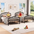 thumbnail image 3 of Twin Bed Frame with Headboard and Footboard, UHOMEPRO Metal Platform Bed Frame with Underbed Storage, Easy Assembly & No Box Spring Needed, Black, 3 of 14