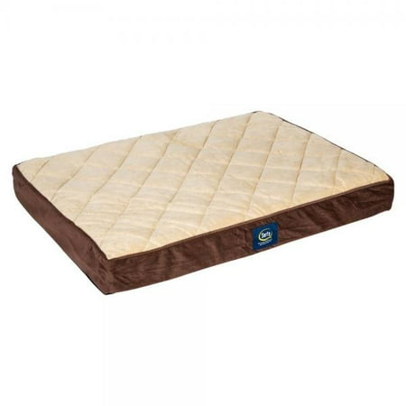 Serta Orthopedic Quilted Pillowtop Dog Bed, Large, Brown