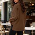 thumbnail image 6 of Vivianyo HD Women's Point Collar Split V Neck Long Sleeve Top, Side Slit Loose Fit Pullover Shirt for Autumn Commuting Casual Daily Activities, Sizes S-3XL, 6 of 8
