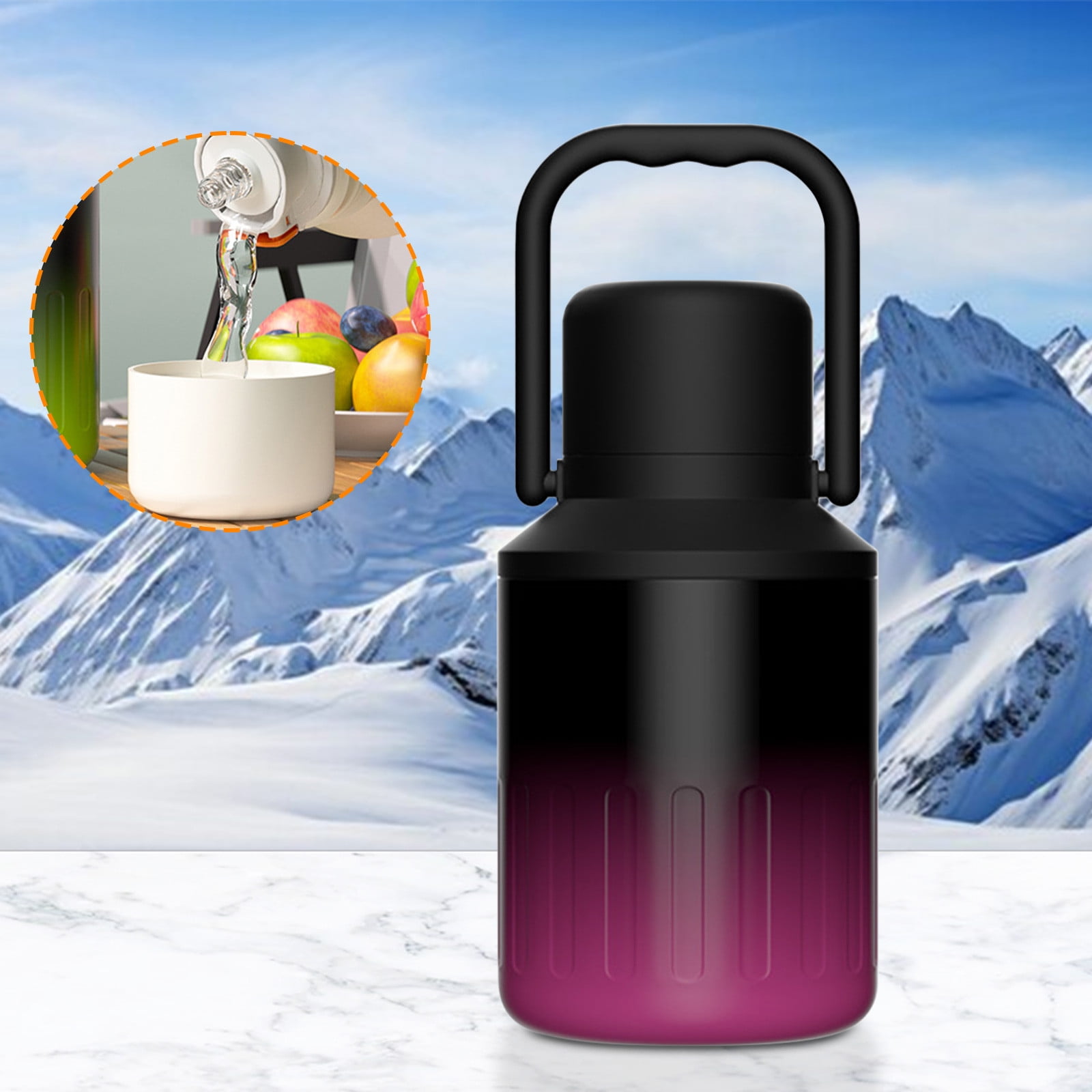 Staron 1000ML Vacuum Insulated Water Jug, Stainless Steel Gallon Bottle for Hot Cold Drinks, Travel Mug