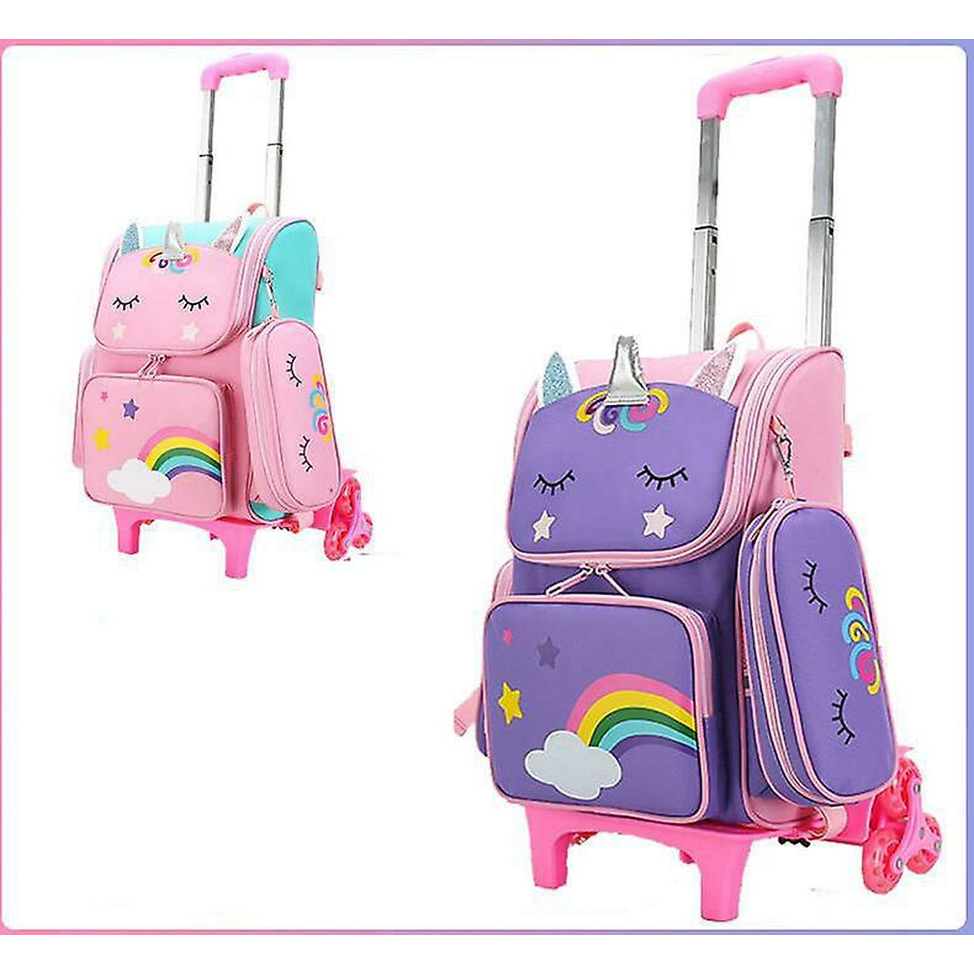 Koolyou School Wheeled Backpack Bag Set For Girls Trolley Bag With Wheels School Rolling Backpack Bags Kids Rolling Bacpack Trolley Bag