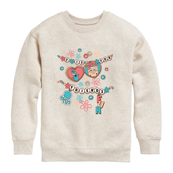 SpongeBob SquarePants - Fun Friendship Bracelet - Youth Boys Crew Fleece Sweatshirt