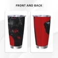 thumbnail image 3 of Bingfone Black Dog Red Background for 20 Oz Stainless Steel Travel Mug Double Wall Water Coffee Cup for Home,Office, Outdoor Works Great for Ice Drinks and Hot Beverage-Straw Three-piece Set, 3 of 8