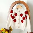 thumbnail image 7 of BLVB Toddler Girls' Sweater Long Sleeve Button down Knit Cardigan Kids Cute Fall Clothes 1-9 Years(Red,1-2Years), 7 of 7