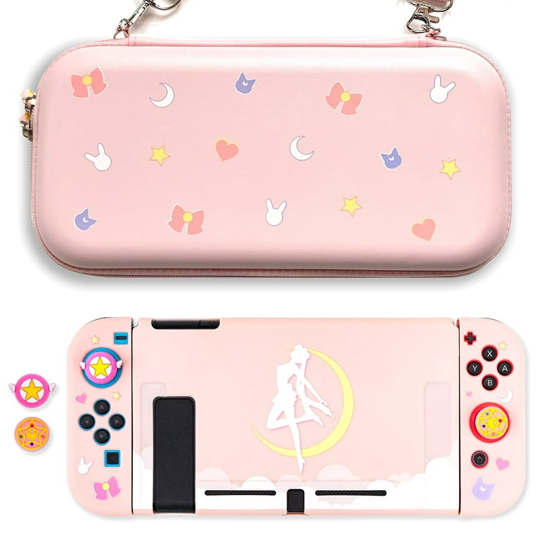 Aesthestic Black Moon Phase Nintendo Switch Lite Case Funda Pink Soft TPU  Skin Shell Cover NS Lite Console Gaming Accessories