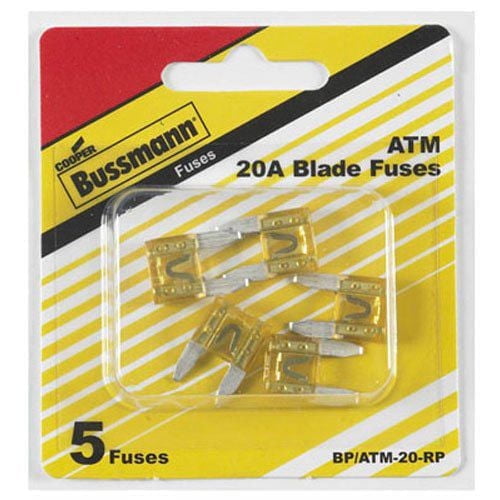 Mini fusible à action rapide de Cooper Bussman BP/ATM-20 20 ampères 5 morceaux