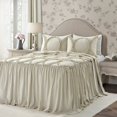 thumbnail image 3 of Lush Decor Riviera Ruffle Detail, Polyester Bedspread, King, Ivory, 3-Pc Set, 3 of 11