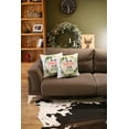 thumbnail image 2 of Decorative Christmas Themed Throw Pillow Cover Set of 2 Square 18" x 18" White & Green for Couch, Bedding, 2 of 5