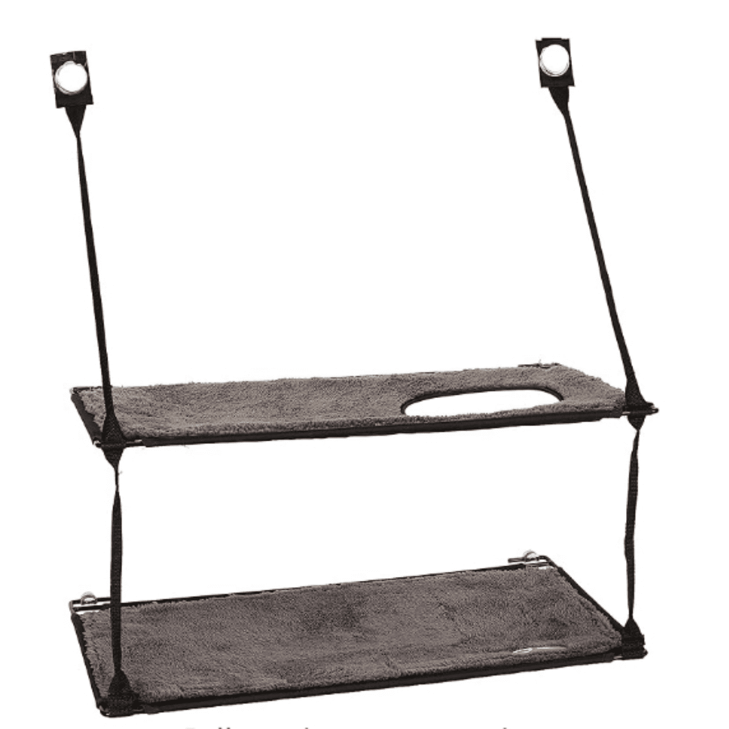 EZ Mount Double Stack Cat Window Perch for Large Cats, Sturdy Window Hammock Bed, Steel Frame, Sturdy Suction Cups, 2 Washable Shelf Covers, Foldable - Fits 27"W X 31"H Glass Spaces