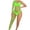 Green, variant on Women Fishnet Lingerie Set One Piece Bodysuit With Single Sleeve Mesh Lingerie Outfit Multiple Colors Party And Special Occasions