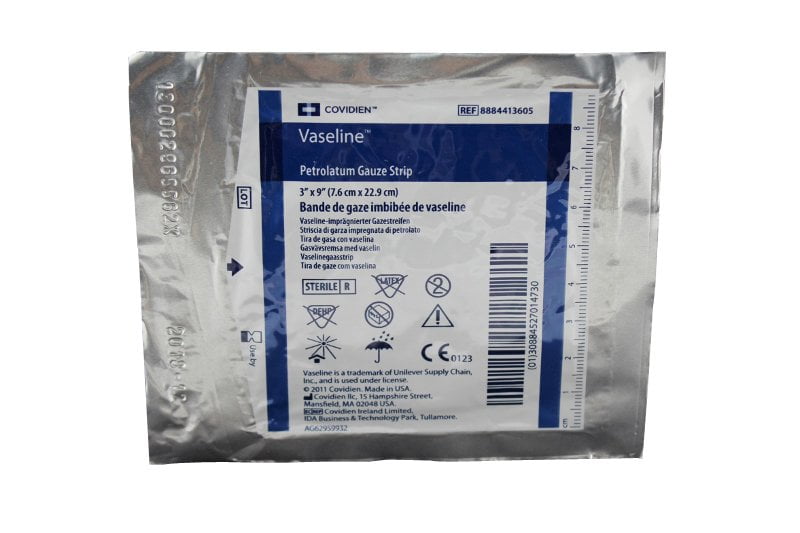 Vaseline Impregnated Dressing 3 X 9 Inch Mesh Gauze White Petrolatum Sterile, 8884413605 - EACH