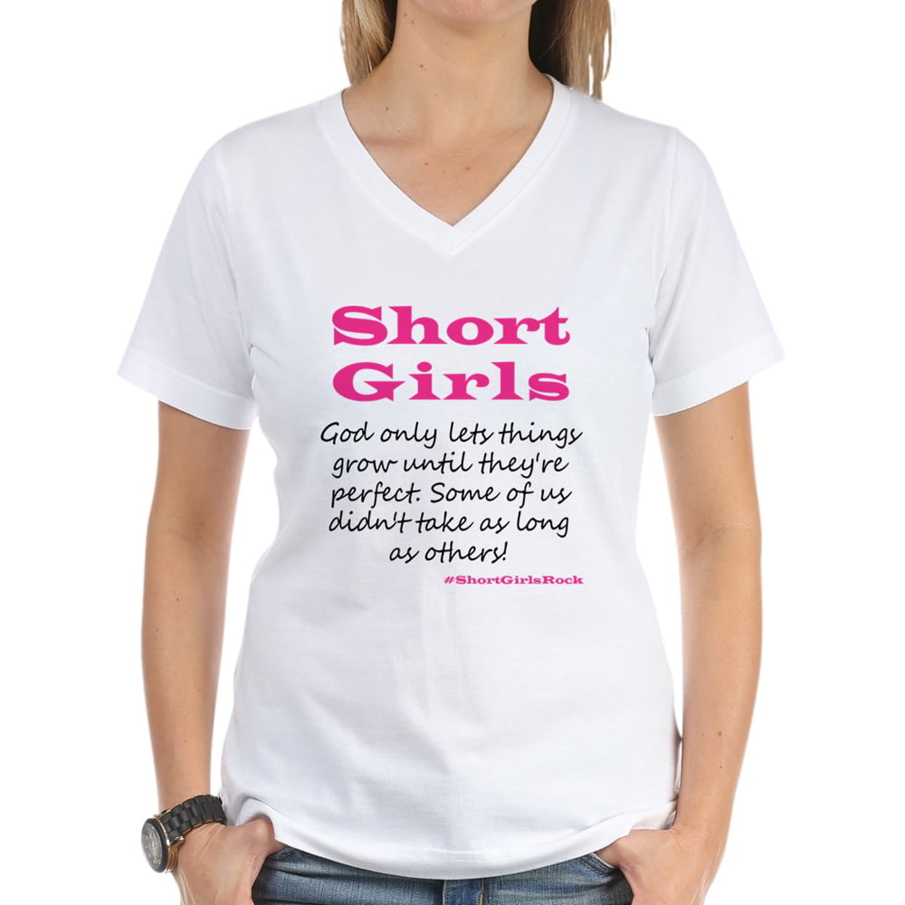 CafePress - CafePress - Short Girls V Neck T Shirt - Womens Cotton V ...