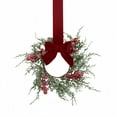 thumbnail image 2 of 11.8 Inch Small Christmas Wreath, Mini Wreaths with Snow Flocked Red Berry Bow for Door Kitchen Cabinets Window Fireplaces, Vintage Farmhouse Christmas Decor -1Pcs, 2 of 6