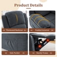thumbnail image 5 of GEEYOO Swivel Rocker Recliner Chair with Massage and Heat Glider Recliner for Adults with Side Pockets Chenille for Living Room,Dark Grey, 5 of 6