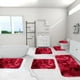 thumbnail image 4 of Nuevo tapete para baño teñido, juego completo de seis piezas, tipo de pelo largo y esponjoso, rojo, 4 of 7