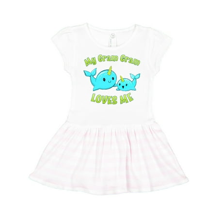 

Inktastic My Gram Gram loves me- cute narwhal Gift Toddler Girl Dress