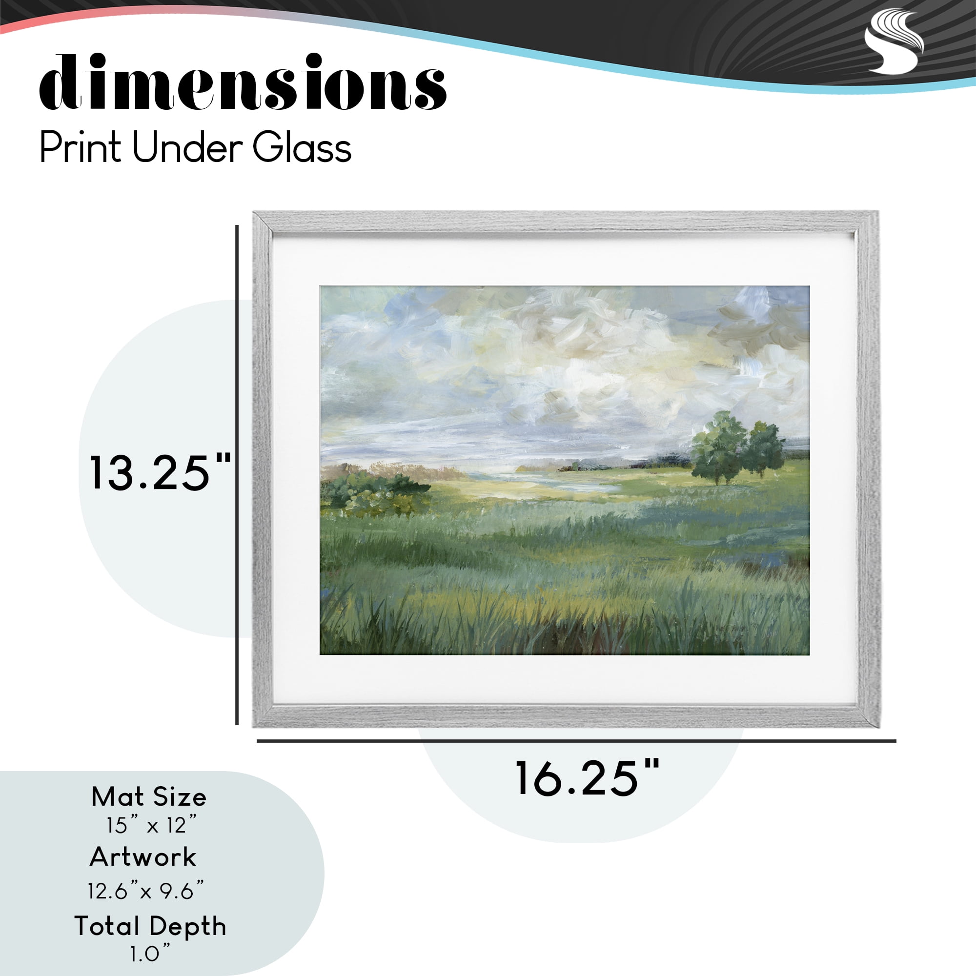 Stupell Industries Idyllic Summer Field Gray Framed Print Under Glass, design by Nan