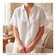 thumbnail image 4 of Blusa George para Mujer Cuello Polo Manga Corta Blanco Talla M, 4 of 4