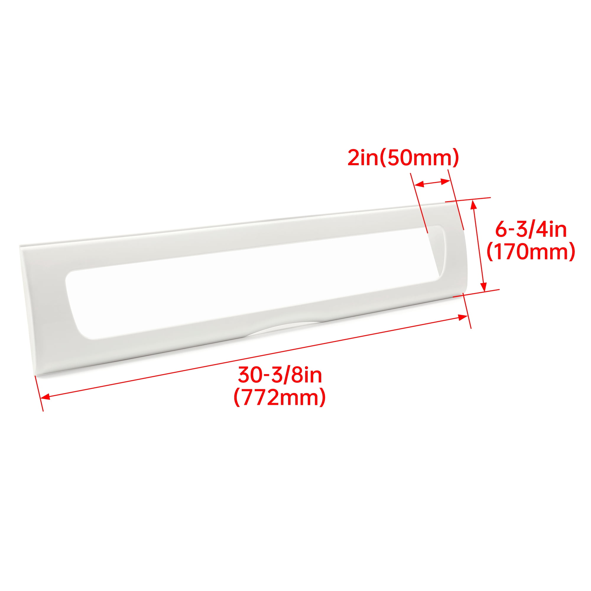 Kojem 30" Pantry Drawer Door for Whirlpool Refrigerator W10827015 Clear White