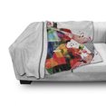 thumbnail image 2 of Cello Soft Flannel Fleece Throw Blanket, Abstract Floral Polygonal Design of String Instrument with Music Notes, Cozy Plush for Indoor and Outdoor Use, 50" x 70", Multicolor, by Ambesonne, 2 of 5