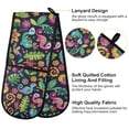 thumbnail image 4 of Dailycode Double Sided Oven Mitt with Loop Heat Resistant Kitchen Long Potholders 7" x 35" Lizard and Leaf, 4 of 6