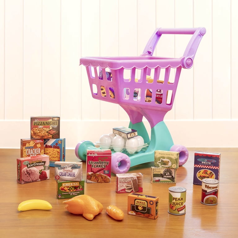Grocery Shopping Cart with 30 Play Food Pieces photo 5