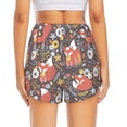thumbnail image 4 of Uemuo Foxes Pattern Women's Athletic Shorts High Waisted Running Shorts with Liner Pockets Gym Elastic Workout Shorts-Large, 4 of 9