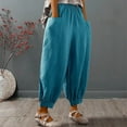 thumbnail image 5 of AIEOTT Lightweight Harem Pants Women Baggy Cotton Linen Pants Casual Breathable Pants Summer Vacation Pants Fashion Streetwear, 5 of 8