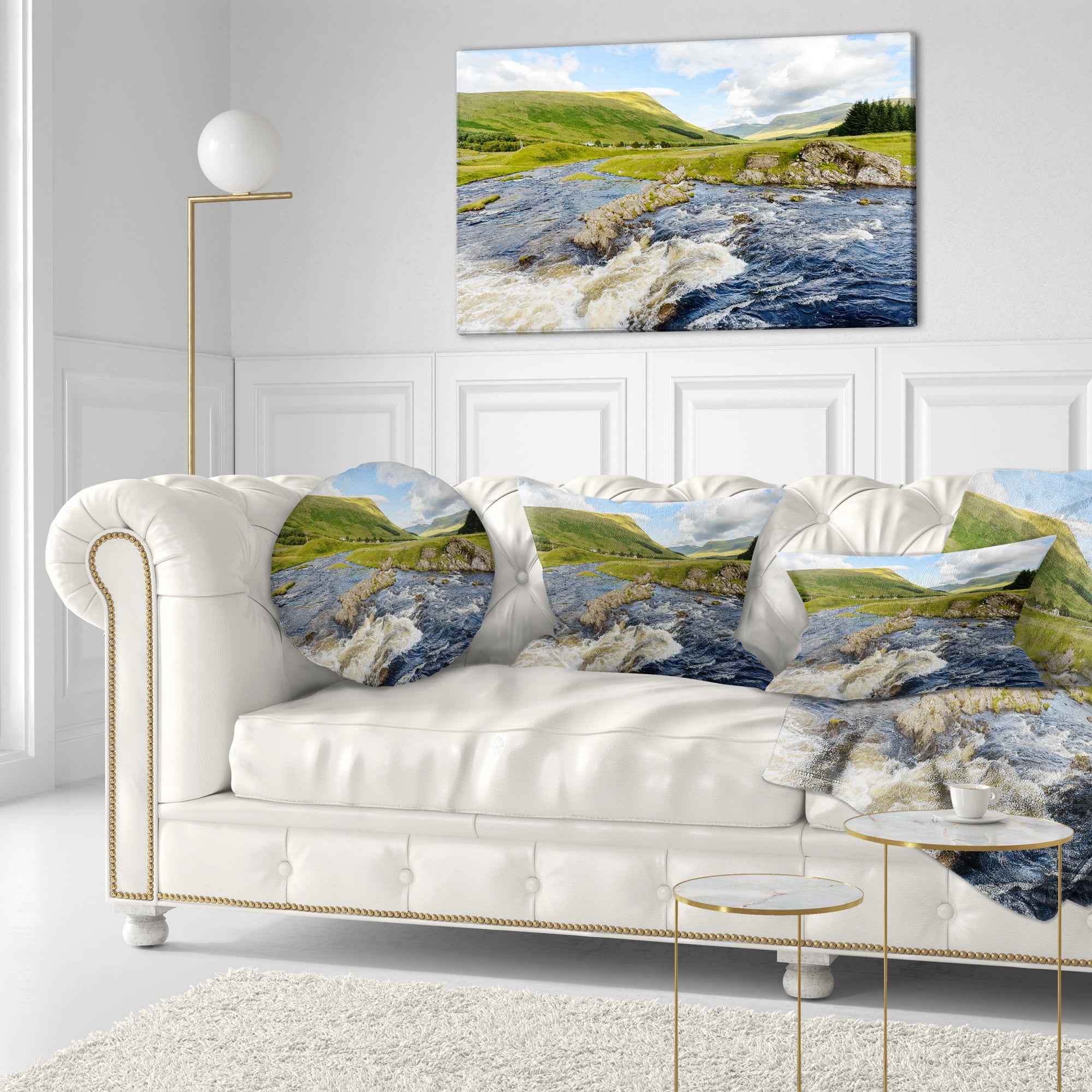 Designart Publi and River Lyon - Landscape Photography Throw Pillow - 12x20