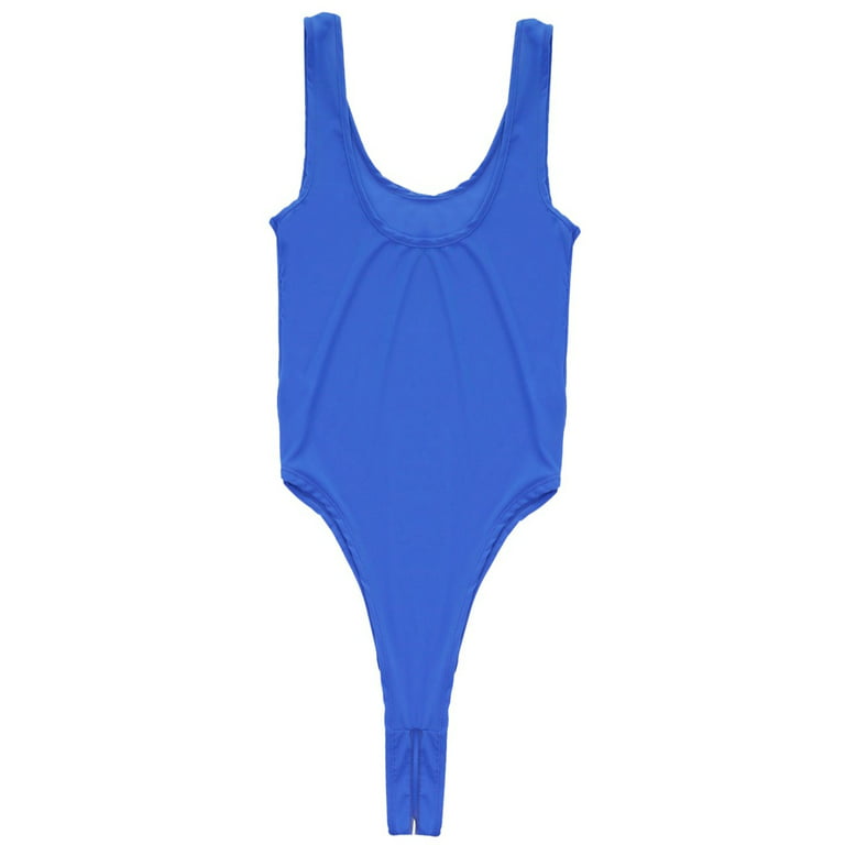 Women High-Cut Thong Bodysuit Female Bikini Sleeveless Plus Size Leotards  Swimwear Bathing (Color : Royal Blue, Size : X-Small) : :  Clothing, Shoes & Accessories