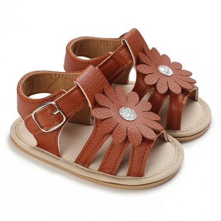 

eczipvz Toddler Sandals Girl Baby Girls Soft Toddler Shoes Toddler Walkers Shoes Colorful Flowers Princess Shoes Sandals Flat Walkers Shoes