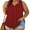 Wine, variant on Women's Plus Size V-Neck Sleeveless Blouse, Solid Casual Tank Top for Summer