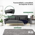 thumbnail image 4 of Sofá Cama Reclinable Para 3 Personas Poliéster Tipo Terciopelo Kingshouse gris oscuro 5, 4 of 8