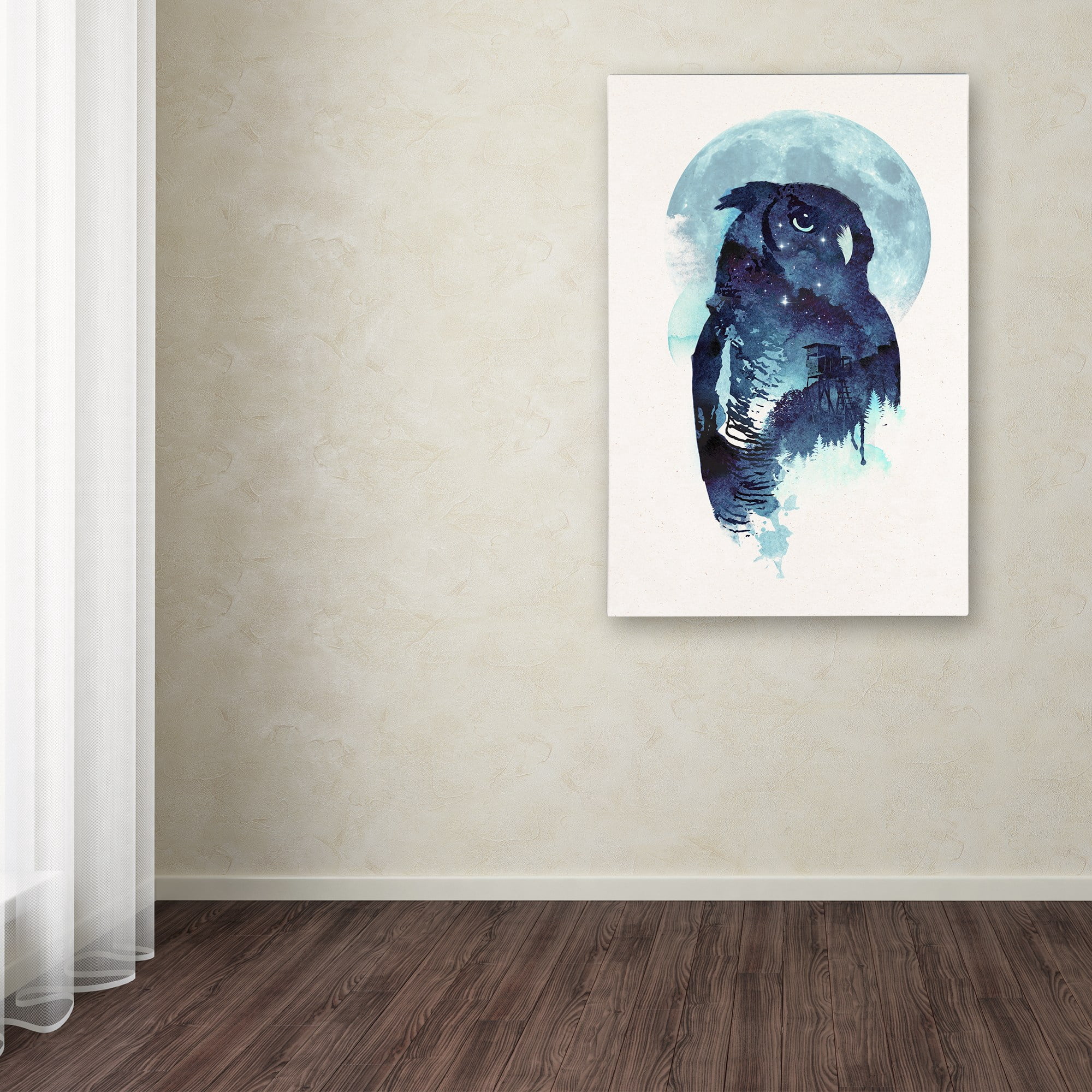 Trademark Fine Art 'Midnight Owl' Canvas Art by Robert Farkas