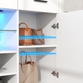 thumbnail image 3 of Modern Glass Top Shoe Cabinet with charging & LED Light,Multi Functional Shoe Rack with Bench for Entryway, Shoe Storage Island with 3 Drawers & Adjustable Shelves for Living Room,Cloakroom,Hallway, 3 of 6