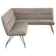 thumbnail image 3 of Donne Corner Dining Bench L Shape, Taupe Brown, Metal Legs, 84 Inch, 3 of 5