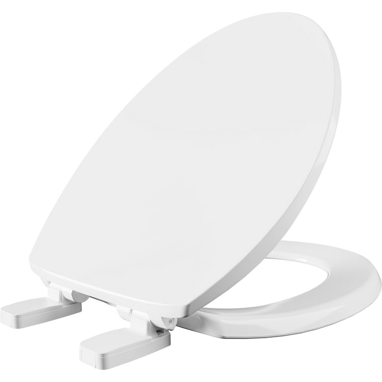 Meaferks White Soft-Close Toilet Seat - Quick Release Hinges, Universal Fit For Standard Toilets