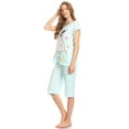 thumbnail image 3 of Lati Fashion Women Capri and Short Sleeve Top 2-Piece Female Pajamas Set Blue XXL, 3 of 4