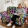thumbnail image 6 of Xixirimido Stretch Recliner Slipcovers Printed Sofa Cover 6-Piece Reclining Chair Covers Recliner Chair Cover with Pockets Furniture Protector for Living Room, Leopard Rianbow Gradient, 6 of 8