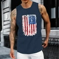 thumbnail image 3 of kpoplk Men's American Flag Tank Tops Summer Casual Short Sleeved Shirt USA Flag Top Tees Shirt(Dark Blue,XL), 3 of 4