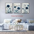thumbnail image 4 of FCCUYE Navy Blue Wall Art Canvas Abstract Floral Painting Blue and Gray Posters Watercolor Flower Decor Wildflower Pictures Botanical Prints for Living Room Bedroom Bathroom 3 Pcs 12x16in d, 4 of 7