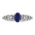 thumbnail image 4 of Sterling Silver Rhodium-plated Created Sapphire & Diamond Ring, 4 of 5