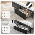 thumbnail image 5 of EnHomee Queen Bed Frame with 2  Storage  Drawers Bed Frame with Headboard &  & Charge Station & LED Lights ,Black, 5 of 10