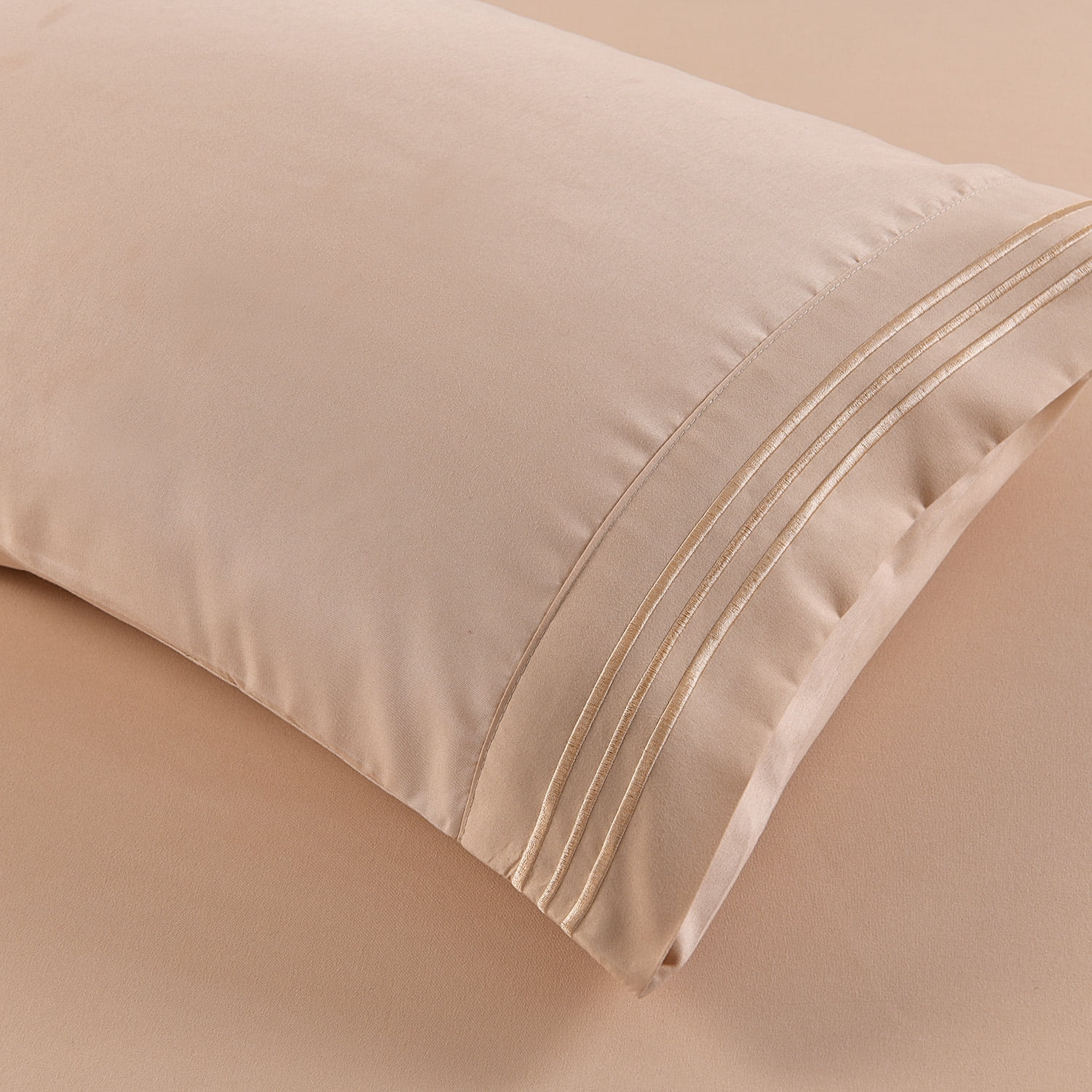JML Bedding Twin Bed Sheets Set - 3 Piece Bedding - Brushed Microfiber 100% Polyester - Shrinkage and Fade Resistant - Easy Care (Twin, Beige)