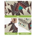 thumbnail image 4 of Brown Southwest Bar Stool Covers Set of 6, Ethnic Boho Tribal Vintage Geometric Stretch Washable Bar Chair Covers with Backs, Removable Pub Counter Height Chair Cover for Kitchen Dining Room Cafe, 4 of 7